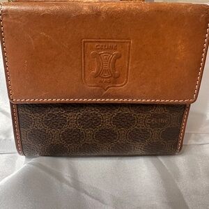 Celine Tan and Brown Leather Wallet